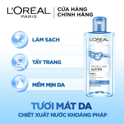 Sỉ nước Tẩy Trang Loreal Paris Xanh Nhạt Tươi Mát Micellar Water Refreshing 400ml