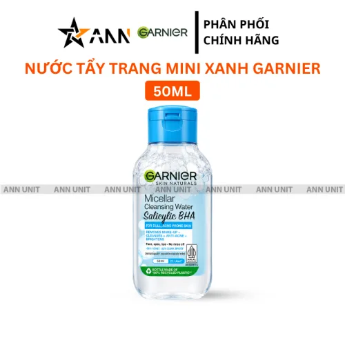 Nước Tẩy Trang Garnier Nắp Xanh Micellar Cleansing Water Salicylic BHA Dành Cho Da Dầu Mụn 50ml