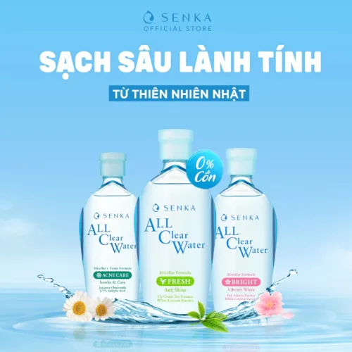 Senka All Clear Micellar Bright nước tẩy trang màu hồng 230ml