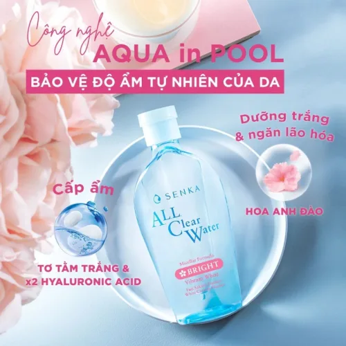 Senka All Clear Micellar Bright nước tẩy trang màu hồng 230ml