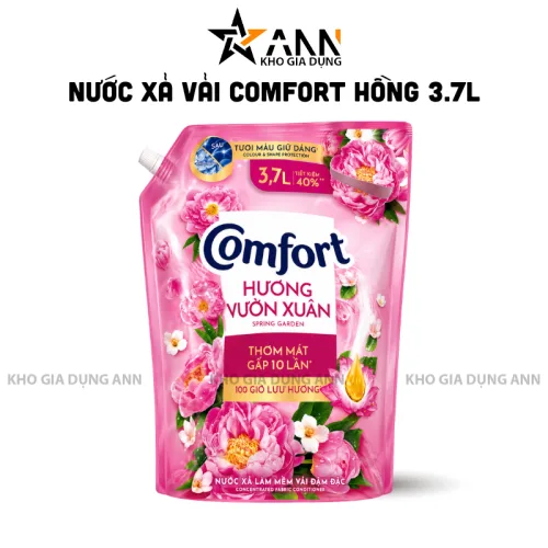 Nước Xả Vải COMFORT Hương Vườn Xuân 100 Giờ Lưu Hương 3,7 Lít - Túi Hồng