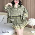 Đồ Bộ Ngủ Nữ Họa Tiết Đơn Giản Mặc Mát Thoải Mái Big Size 50–75kg