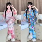Đồ Bộ Ngủ Nữ - Đồ Bộ Tay Ngắn Quần Dài Họa Tiết Hoạt Hình Dễ Thương Mặc Mát Thoải Mái Big Size 50–80kg