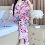 Đồ Bộ Ngủ Nữ - Đồ Bộ Tay Ngắn Quần Dài Họa Tiết Hoạt Hình Dễ Thương Mặc Mát Thoải Mái Big Size 50–80kg