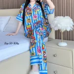 Đồ Bộ Ngủ Nữ - Đồ Bộ Tay Ngắn Quần Dài Họa Tiết Hoạt Hình Dễ Thương Mặc Mát Thoải Mái Big Size 50–80kg