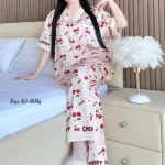 Đồ Bộ Ngủ Nữ - Đồ Bộ Tay Ngắn Quần Dài Họa Tiết Hoạt Hình Dễ Thương Mặc Mát Thoải Mái Big Size 50–80kg