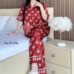 Đồ Bộ Ngủ Nữ - Đồ Bộ Tay Ngắn Quần Dài Họa Tiết Hoạt Hình Dễ Thương Mặc Mát Thoải Mái Big Size 50–80kg