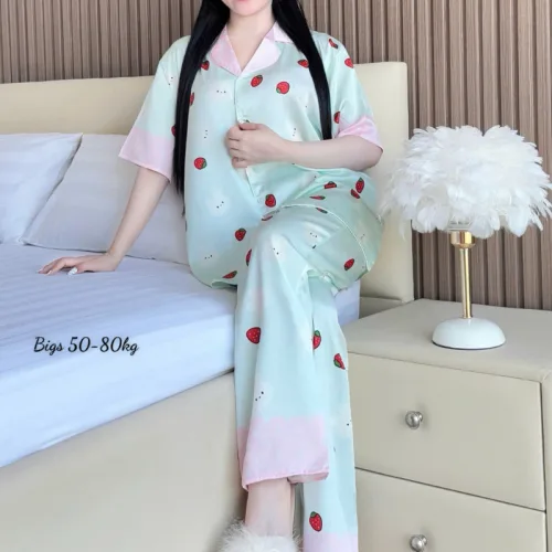 Đồ Bộ Ngủ Nữ - Đồ Bộ Tay Ngắn Quần Dài Họa Tiết Hoạt Hình Dễ Thương Mặc Mát Thoải Mái Big Size 50–80kg