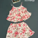 Đồ bộ nữ 2 dây quần đùi hoa vải mango DD-95539