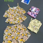 Đồ bộ nữ 2 dây vải mango quần đùi hoa HK-8083
