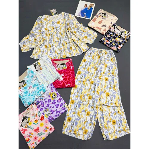 Đồ Bộ Nữ Áo Babydoll Tay Dài Quần Dài Họa Tiết Sang Trọng Vải Tole Mịn Mát Size 45-62kg – một lựa chọn đáng tham khảo trong đồ bộ nữ