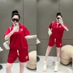 Đồ bộ nữ cổ bẻ quần đùi tay ngắn thun da cá