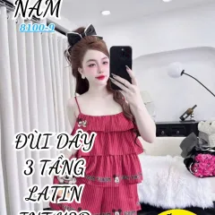 Đồ bộ nữ đùi dây latin 3 tầng BN-81009