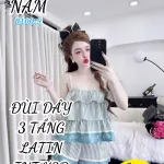 Đồ bộ nữ đùi dây latin 3 tầng BN-81009