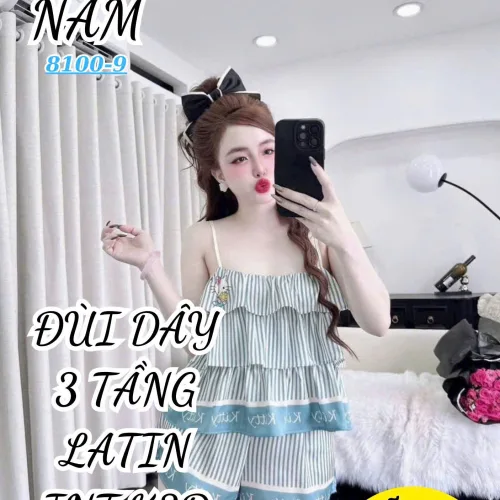 Đồ bộ nữ đùi dây latin 3 tầng BN-81009