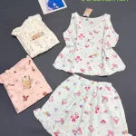 Đồ bộ nữ mặt nhà cotton hàn áo sát nách quần đùi HT-75235