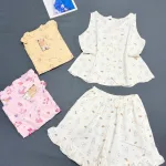 Đồ bộ nữ mặt nhà cotton hàn áo sát nách quần đùi HT-75235