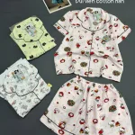 Đồ bộ nữ pijama tay ngắn quần đùi vải cotton hàn MT-951026