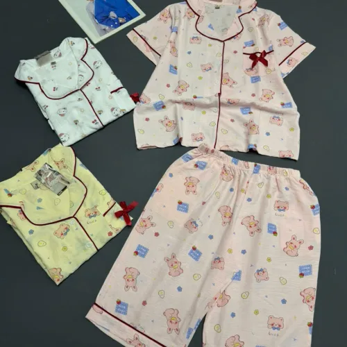 Đồ bộ nữ pijama tay ngắn quần lững