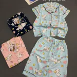 Đồ bộ nữ pijama tay ngắn quần Lửng mango viền MT-9579