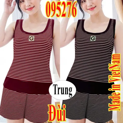 Đồ bộ nữ sát nách quần đùi chất thun Ts 95275