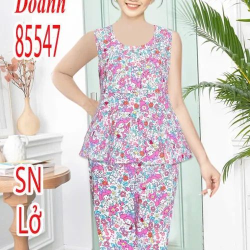 Đồ bộ nữ sát nách quần lỡ vải tole DD-85547