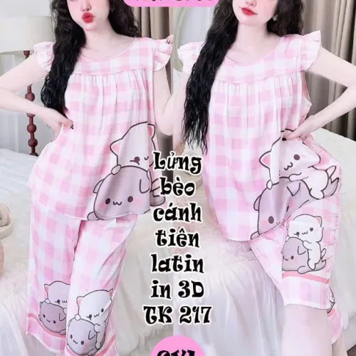 Đồ bộ nữ tay cánh tiên quần lững chất latin nhiều size hàng xịn đẹp PT-1026