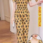 Đồ bộ nữ tay con quần dài áo xếp ly KU1526