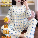 Đồ bộ nữ tay dài quần dài vải tole baby doll QN-0517