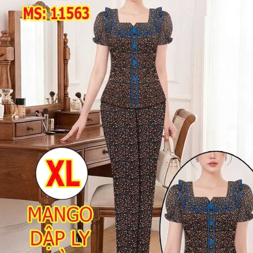 Đồ bộ nữ tay ngắn quần dài áo dập ly MT-1563