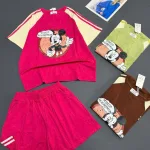 Đồ bộ nữ tay ngắn quần đùi in hình chất cotton xịn YM-1526