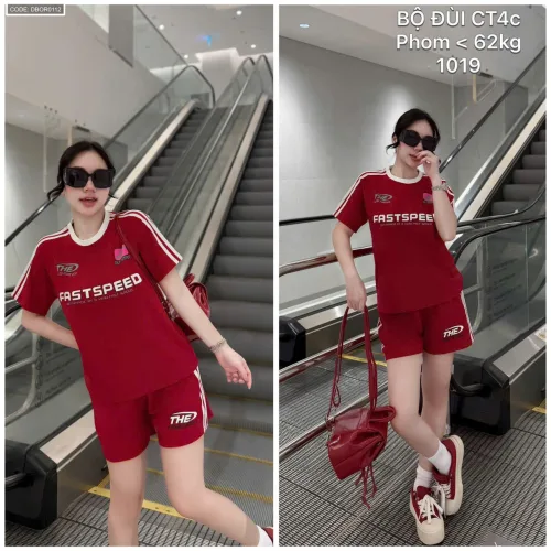 Đồ bộ nữ tay ngắn quần đùi thể thao chất cotton