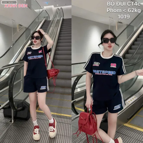 Đồ bộ nữ tay ngắn quần đùi thể thao chất cotton
