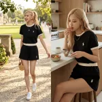 Đồ bộ nữ thể thao quần đùi thêu ngựa