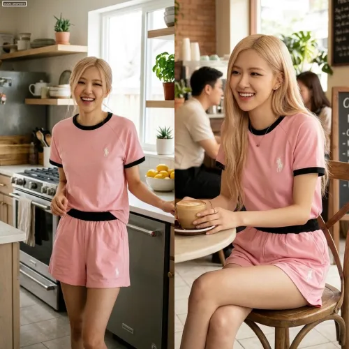 Đồ bộ nữ thể thao quần đùi thêu ngựa