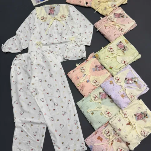 Đồ bộ nữ tiểu thư tay dài cotton hàn không giãn  HT-15236 - 115236
