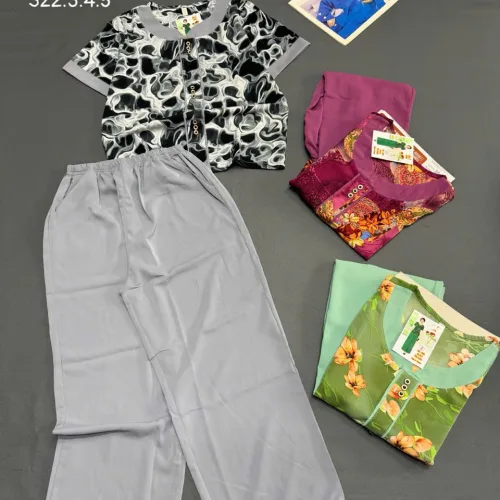 Đồ bộ nữ trung niên ống rộng quần dài tay ngắn nhiều size