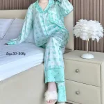 Đồ Bộ Pijama Nữ - Đồ Bộ Tay Dài Quần Dài Họa Tiết Đơn Giản Mặc Mát Thoải Mái Big Size 50–80kg