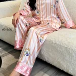 Đồ Bộ Pijama Nữ - Đồ Bộ Tay Dài Quần Dài Viền Ren Họa Tiết Size Thường 40-60kg