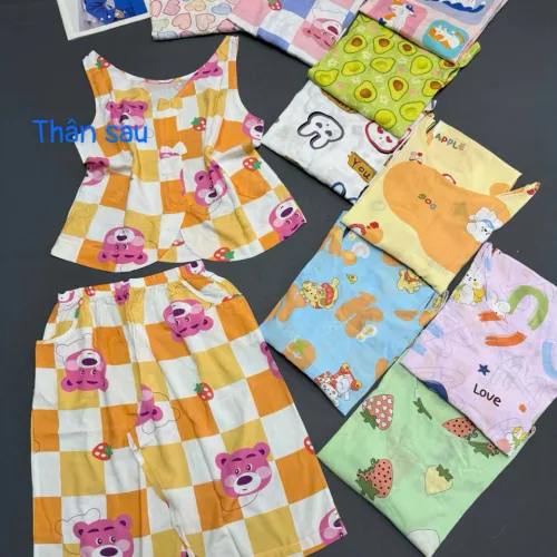 Đồ bộ sát nách 3 nơ sau quần lững