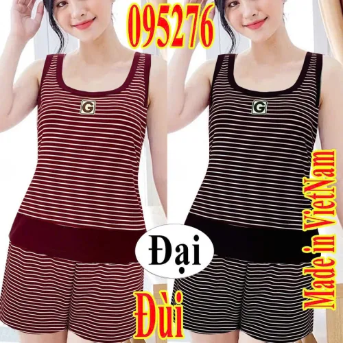 Đồ bộ sát nách quần đùi thun borip