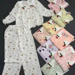 Đồ bộ tay dài quần dài cổ bẻ cotton hàn