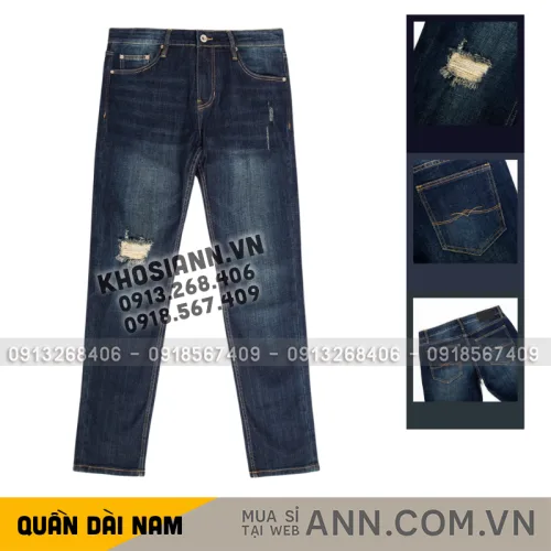 Quần Jeans Dài Nam Osl Aeroflex Deep-Black 95cm Jeans - 6874