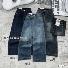 Quần Jeans Nữ Ống Rộng Vải Dày Mềm Không Co Giãn Có Nhiều Mẫu Cực Xinh