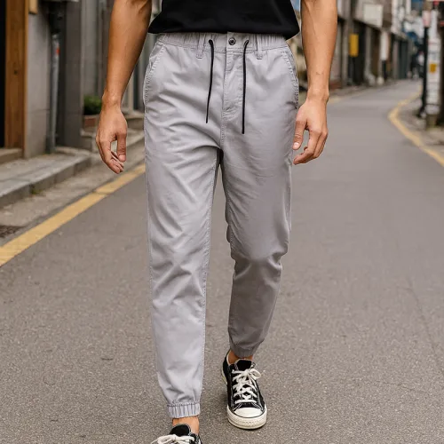 Quần Jogger Nam Co Giãn Màu Xám
