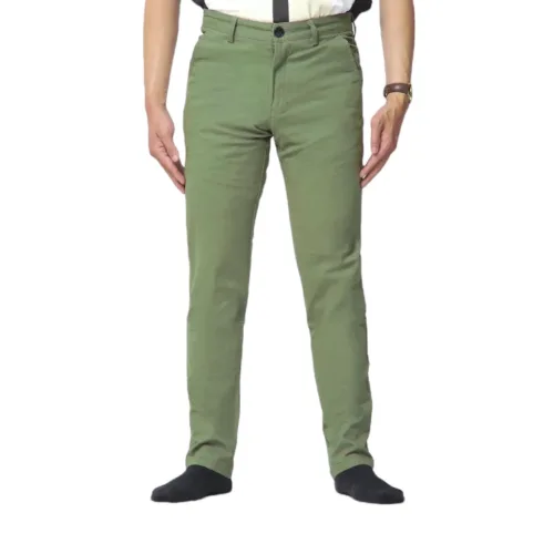 Quần Kaki Dài Nam Co Giãn Màu Xanh Rêu
