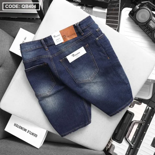 Quần Short Jeans Nam Cao Cấp Slim Fit Thêu Logo