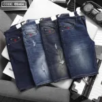 Quần Short Jeans Nam Cao Cấp Slim Fit Thêu Logo