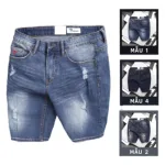 Quần Short Jeans Nam Cao Cấp Slim Fit Thêu Logo