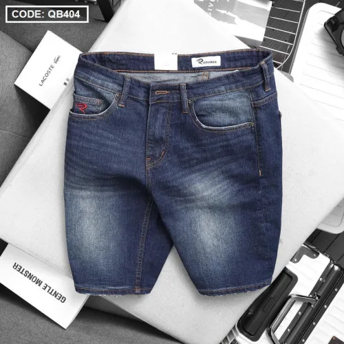 Quần Short Jeans Nam Cao Cấp Slim Fit Thêu Logo